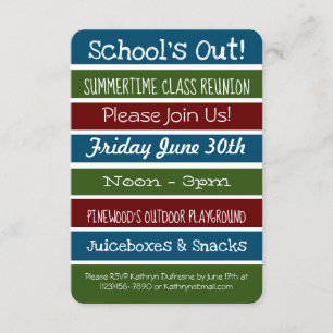 School uit Summertime class Reunion Kaart