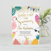 School uit voor zomeruitnodiging kaart (Staand voorkant)