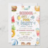 School uit Zwembadfeest Begin van de zomervakantie Kaart (Voorkant)