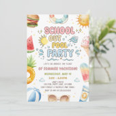 School uit Zwembadfeest Begin van de zomervakantie Kaart (Staand voorkant)