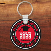 School Universiteit Afstudeerklas Aangepaste Kleur Sleutelhanger (Voorkant)