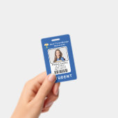 School University Student ID Badge Sjabloon Blauw (Handheld)