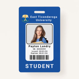 School University Student ID Badge Sjabloon Blauw