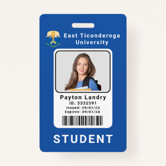 School University Student ID Badge Sjabloon Blauw