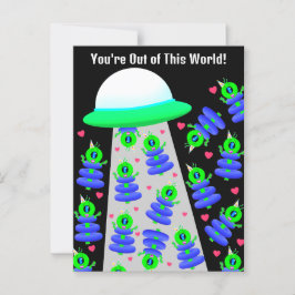 School Valentijn met aliens door Jo Afbeeldingen Briefkaart
