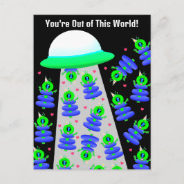 School Valentijn met aliens door Jo Afbeeldingen Briefkaart