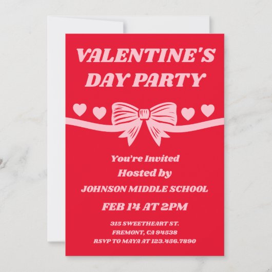 School Valentijnsdag Feest Kaart (Voorkant)