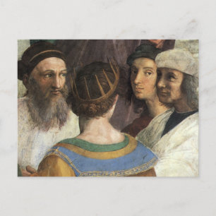 School van Athene door Raphael,  renaissance Briefkaart