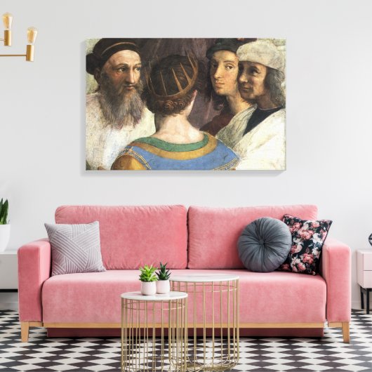 School van Athene door Raphael,  renaissance Canvas Afdruk (Insitu (Woonkamer))