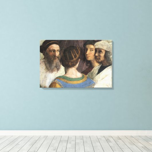 School van Athene door Raphael, renaissance Canvas Afdruk (Insitu (Houten vloer))