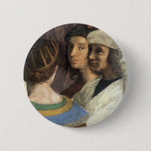 School van Athene door Raphael,  renaissance Ronde Button 5,7 Cm