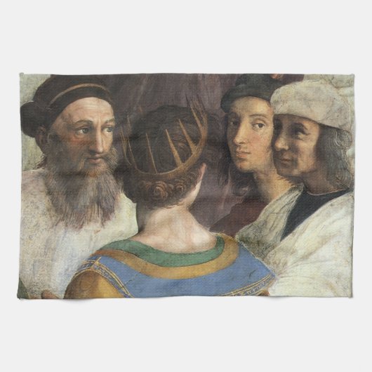 School van Athene door Raphael,  renaissance Theedoek (Horizontaal)