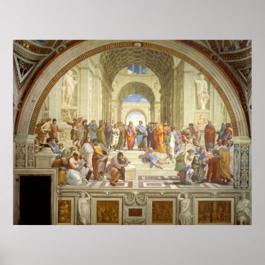 School van Athene Fresco door Raffaello Sanzio Poster (Voorkant)
