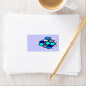 School van Christelijke vissymbolen - Blauw - Etiket (Insitu)