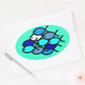 School van Christelijke vissymbolen - Blauw - Ovale Sticker (Envelop)