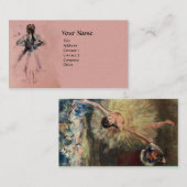 SCHOOL VAN DANS , BALLERINA BALLET DANCER IN PINK VISITEKAARTJE (Voorkant / Achterkant)