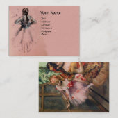 SCHOOL VAN DANS , BALLERINA BALLET DANCER IN PINK VISITEKAARTJE (Voorkant / Achterkant)
