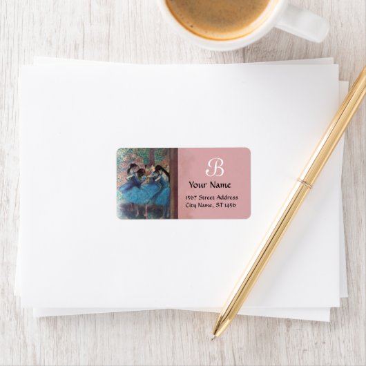 SCHOOL VAN DANS/BALLERINA BALLET DANCER MONOGRAM ETIKET (Insitu)