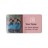SCHOOL VAN DANS/BALLERINA BALLET DANCER MONOGRAM ETIKET (Voorkant)
