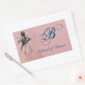SCHOOL VAN DANS/BALLERINA BALLET DANCER MONOGRAM RECHTHOEKIGE STICKER (Envelop)