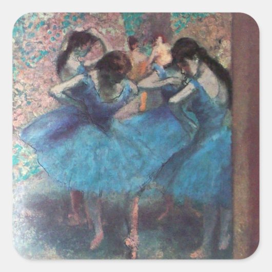 SCHOOL VAN DANS/BALLERINA BALLET DANCERS IN BLAUW VIERKANTE STICKER (Voorkant)