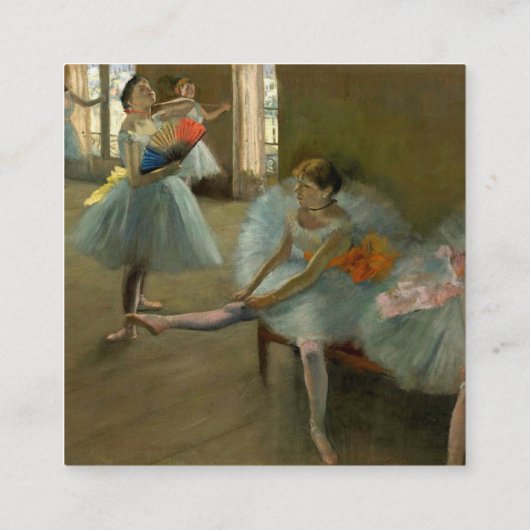 SCHOOL VAN DANS/BALLERINA BALLET DANCERS IN BLAUW VIERKANTE VISITEKAARTJE (Achterkant)