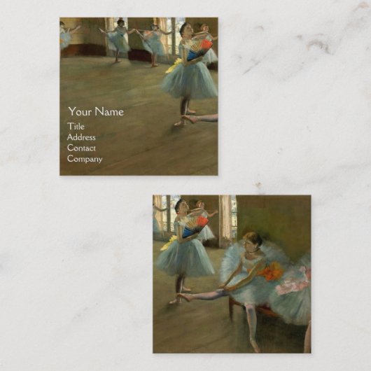 SCHOOL VAN DANS/BALLERINA BALLET DANCERS IN BLAUW VIERKANTE VISITEKAARTJE (Voorkant / Achterkant)