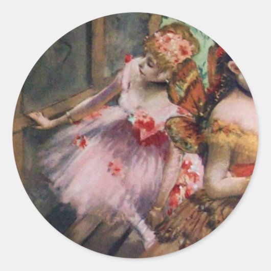 SCHOOL VAN DANS/BALLERINA BALLET DANCERS IN PINK RONDE STICKER (Voorkant)