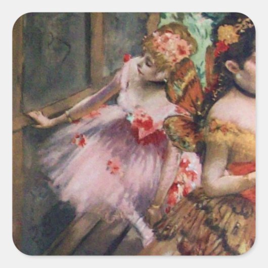 SCHOOL VAN DANS/BALLERINA BALLET DANCERS IN PINK VIERKANTE STICKER (Voorkant)