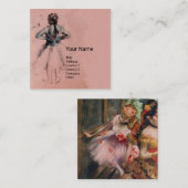 SCHOOL VAN DANS/BALLERINA BALLET DANCERS IN PINK VIERKANTE VISITEKAARTJE (Voorkant / Achterkant)