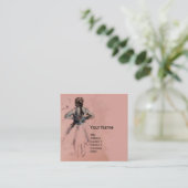 SCHOOL VAN DANS/BALLERINA BALLET DANCERS IN PINK VIERKANTE VISITEKAARTJE (Staand voorkant)