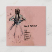 SCHOOL VAN DANS/BALLERINA BALLET DANCERS IN PINK VIERKANTE VISITEKAARTJE (Voorkant)