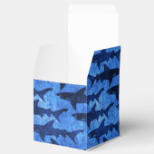 School van haaien blauw patroon bedankdoosjes (Geopend)