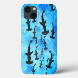 School van hamerhaaien in silhouet Case-Mate iPhone case