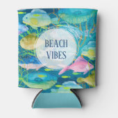 School van Tropische Vis Strand Vibes Blikjeskoeler (Voorkant)