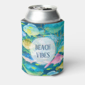 School van Tropische Vis Strand Vibes Blikjeskoeler (Blikje Achterkant)
