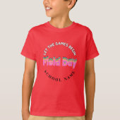 School veld dag rode kleur Team Cheer Squad T-shirt (Voorkant)