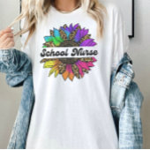 School Verpleegkundige Beroep Rainbow Zonnebloem T-shirt