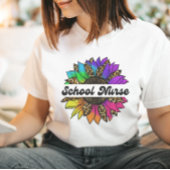 School Verpleegkundige Beroep Rainbow Zonnebloem T-shirt