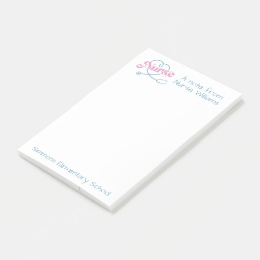 School Verpleegkundige Stethoscoop Hart Aangepaste Post-it® Notes (Schuin)