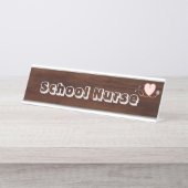 School Verpleegkundige, stethoscoop, hart Bureau Naambordje (Voorkant)