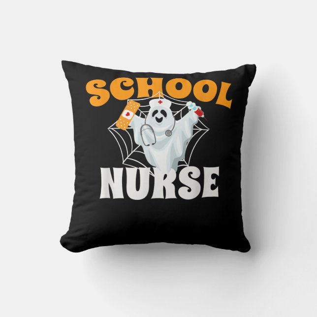 School Verpleegster Grappig Halloween kostuum Scha Kussen (Voorkant)