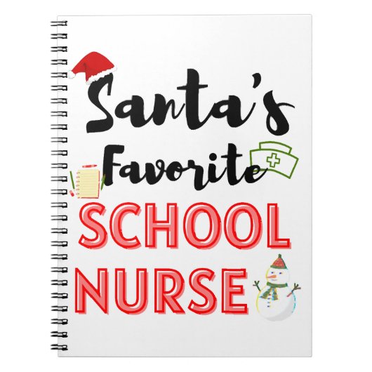School Verpleegster Kerstmis Notitieboek (Voorkant)
