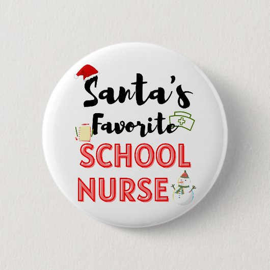 School Verpleegster Kerstmis Ronde Button 5,7 Cm (Voorkant)