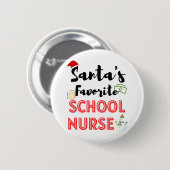 School Verpleegster Kerstmis Ronde Button 5,7 Cm (Voorkant /achterkant)