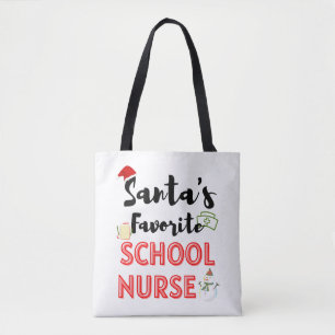 School Verpleegster Kerstmis Tote Bag
