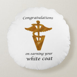 School Veterinair Witte Jas Ceremonie Rond Kussen