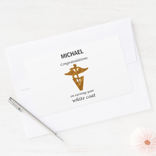 School Veterinary White Coat Ceremony Rechthoekige Sticker (Envelop)