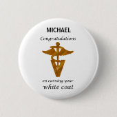 School Veterinary White Coat Ceremony Ronde Button 5,7 Cm (Voorkant)