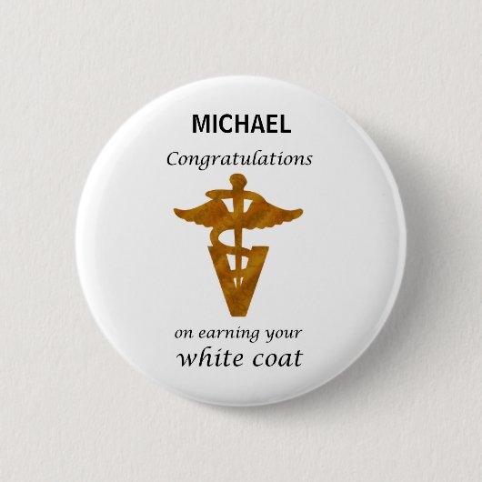 School Veterinary White Coat Ceremony Ronde Button 5,7 Cm (Voorkant)